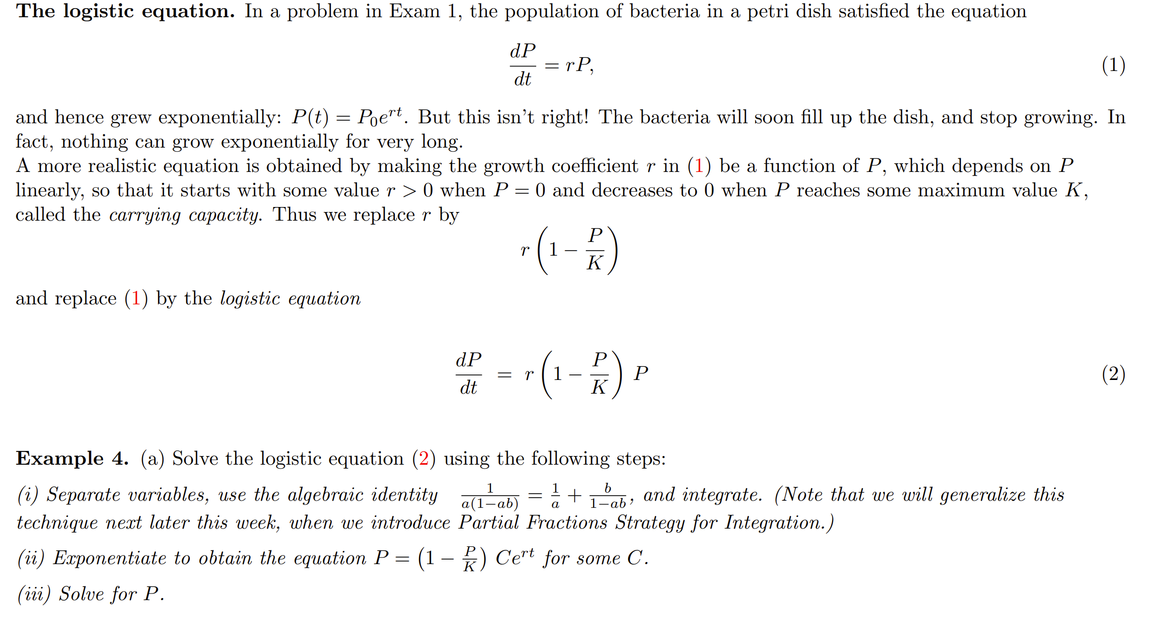 Solved dtdP=rP and hence grew exponentially: P(t)=P0ert. But | Chegg.com