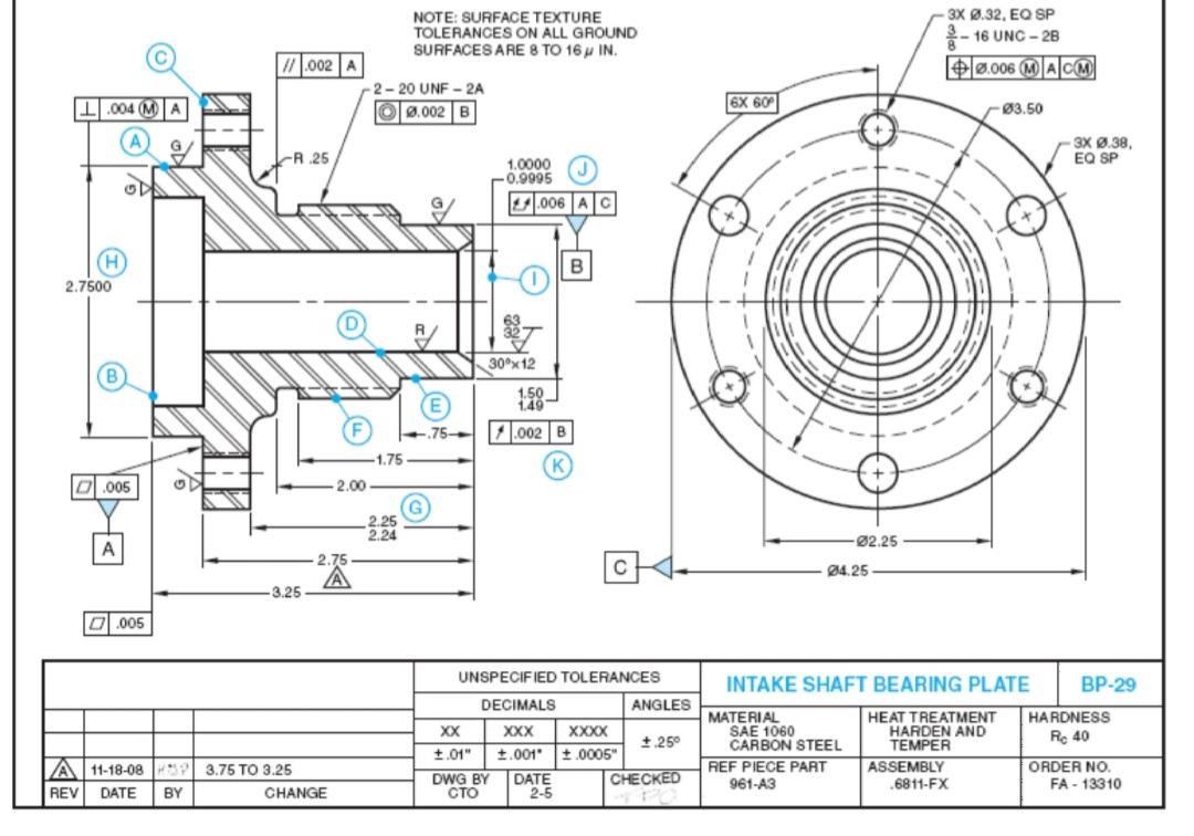 Solved Give the surface texture tolerances for the ground