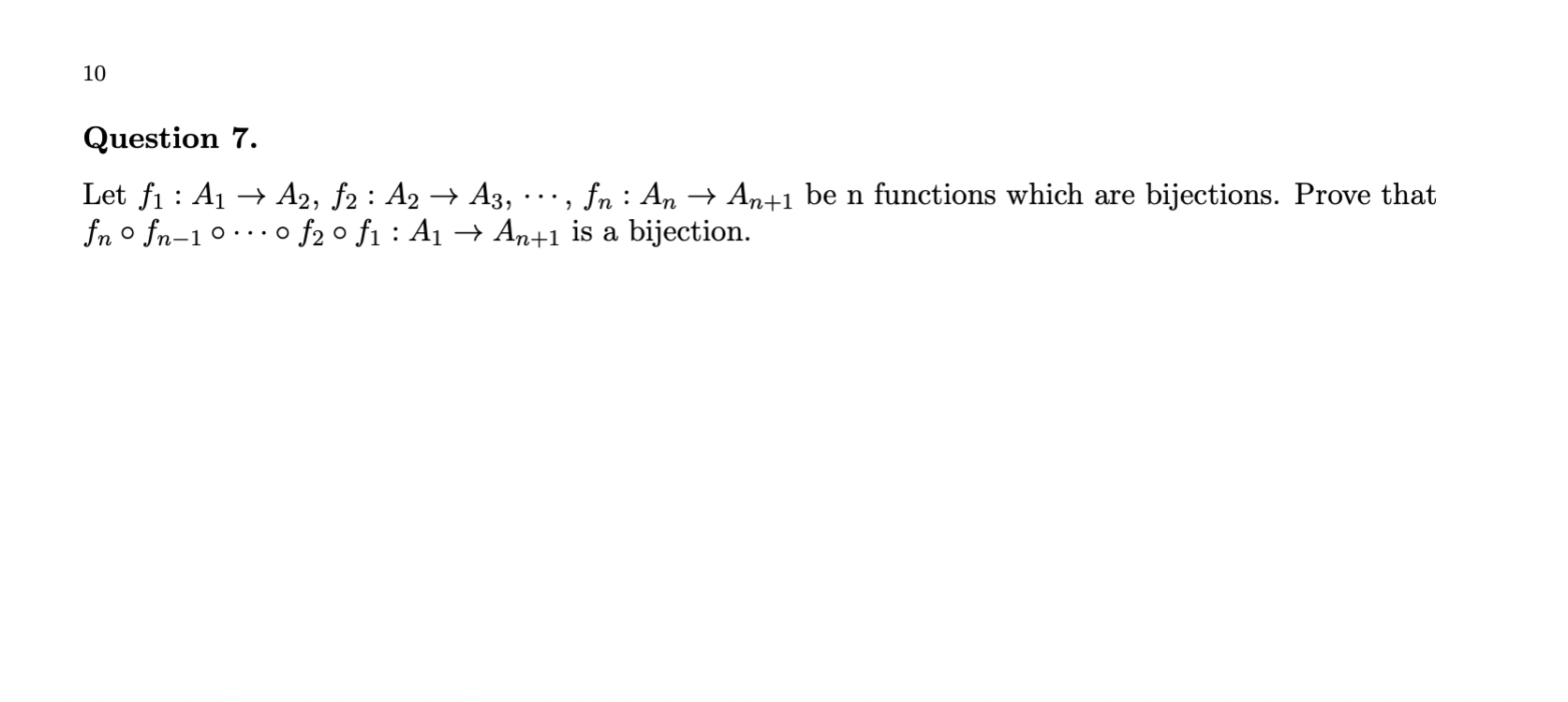 Solved Question 7 Let F1 A1→a2 F2 A2→a3 ⋯ Fn An→an 1 Be N