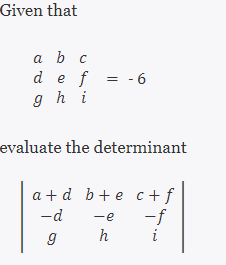 Solved Given That \\[ \\begin{array}{lll} A & B & C \\\\ D & | Chegg.com