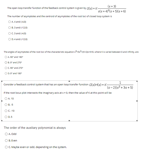 Solved 5 3 The Open Loop Transfer Function Of The Feedb Chegg Com