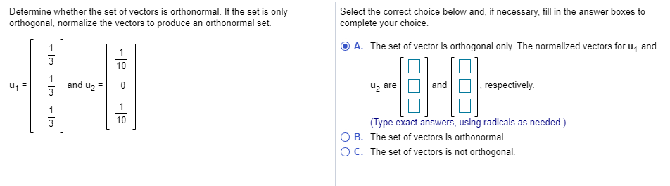 Solved Determine Whether The Set Of Vectors Is Orthonormal. | Chegg.com