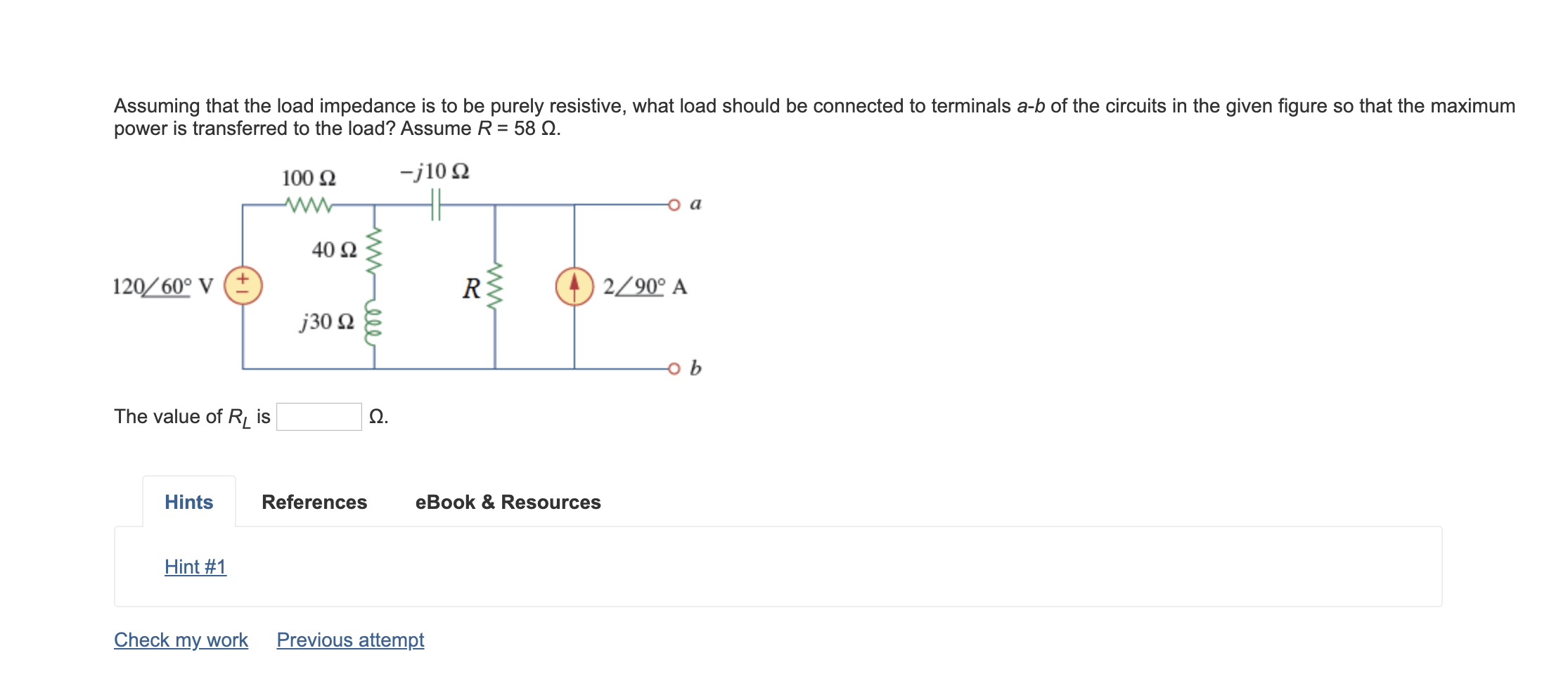 Solved Assuming that the load impedance is to be purely