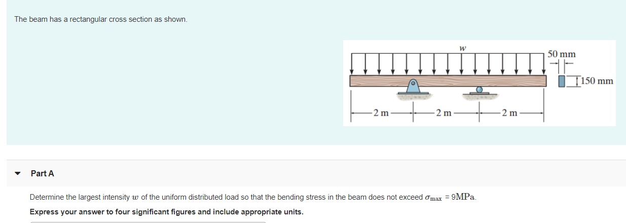 Solved The beam has a rectangular cross section as shown. | Chegg.com