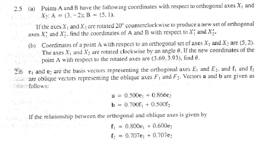 Solved 2.5 (a) Points A and B have the following coordinates | Chegg.com