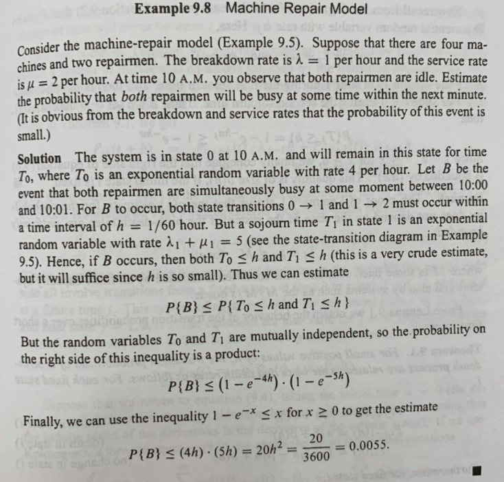 Solved 2. Consider the machine repair problem on page 233 | Chegg.com