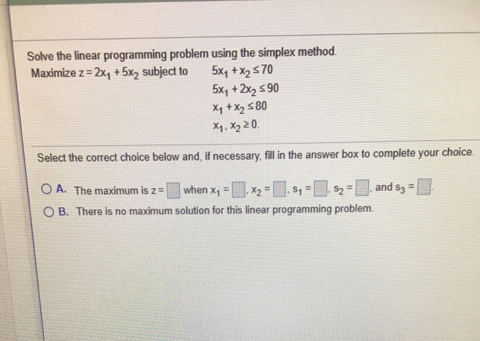 Solved Solve the linear programming problem using the | Chegg.com