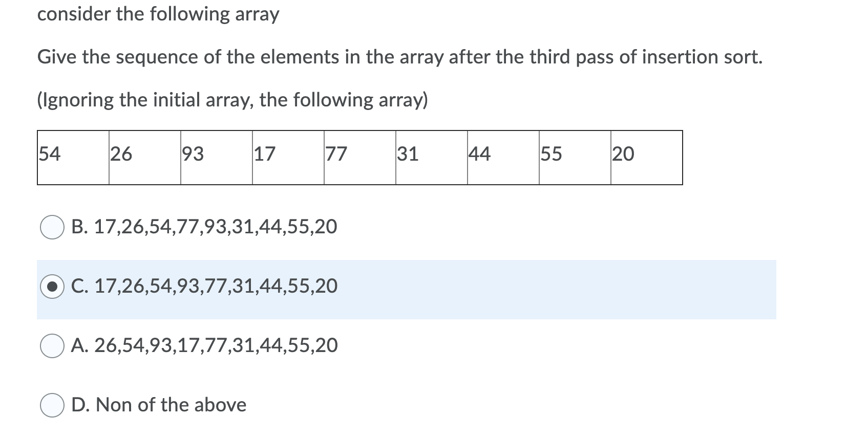 Solved consider the following array Give the sequence of the | Chegg.com