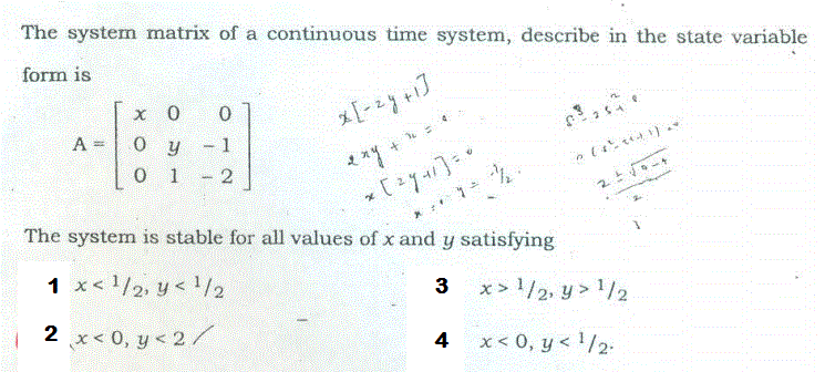 Solved The system matrix of a continuous time system, | Chegg.com