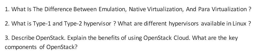Solved 1. What Is The Difference Between Emulation, Native | Chegg.com
