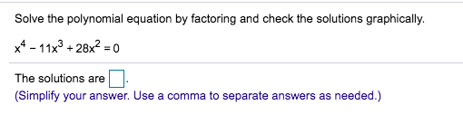 Solved Solve the polynomial equation by factoring and check | Chegg.com