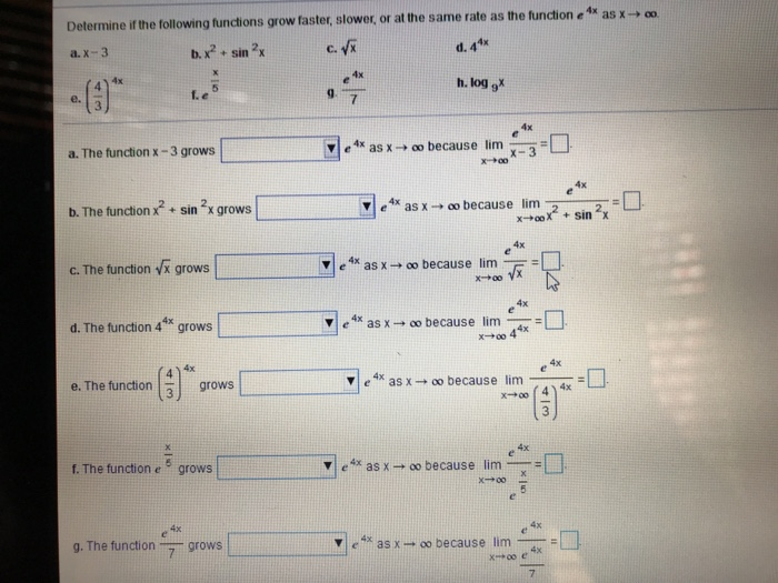 Solved Determine If The Following Functions Grow Faster, | Chegg.com