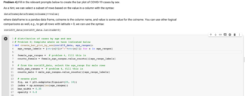 Using Python To Subset Multiple Sets Of Data From A | Chegg.com