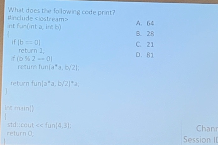 Solved What does the following code print? #include int | Chegg.com