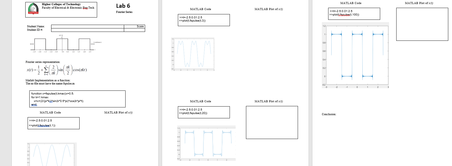 Solved MATLAB Code MATLAB Plot of X(t) Higher Colleges of | Chegg.com