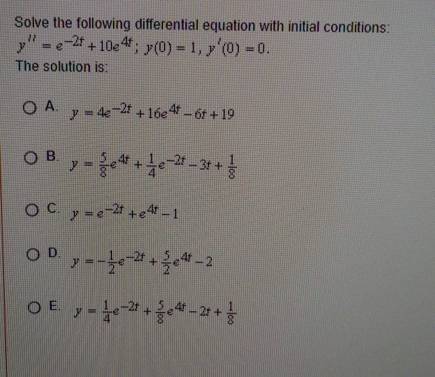 Solved Solve the following differential equation with | Chegg.com