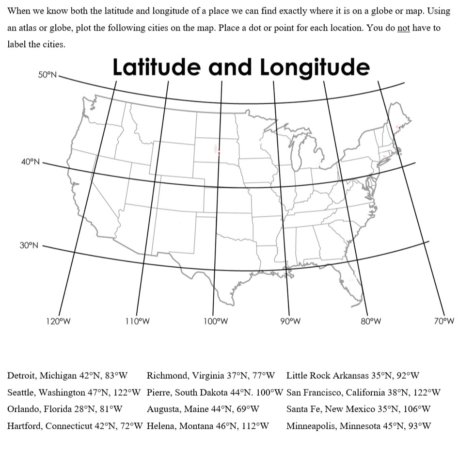 Solved When we know both the latitude and longitude of a | Chegg.com