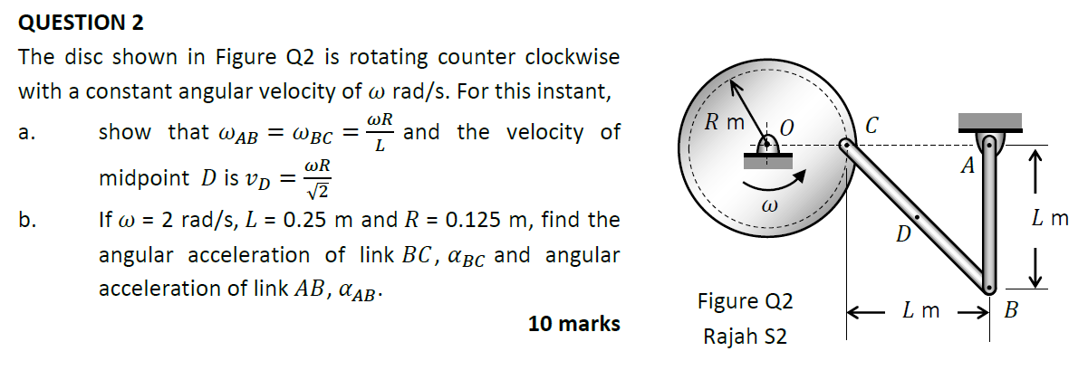 Solved Rm 0 QUESTION 2 The disc shown in Figure Q2 is | Chegg.com
