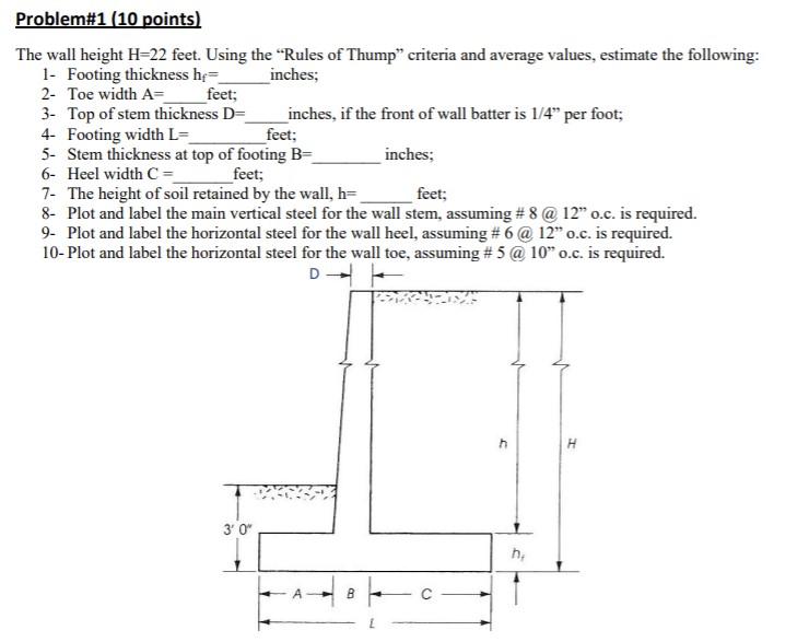 solved-problem-1-10-points-the-wall-height-h-22-feet-chegg