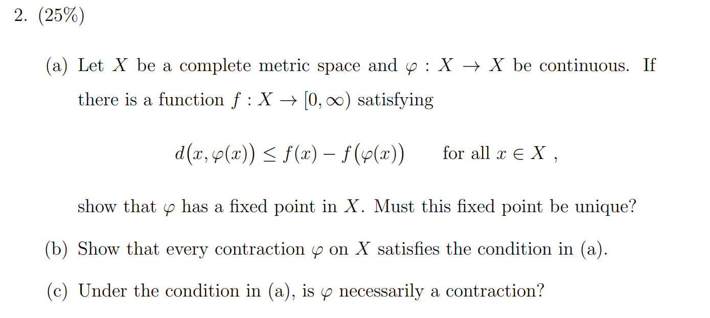 Solved a let x be a complete metric space and x x be chegg