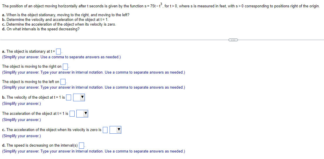 Solved The Position Of An Object Moving Horizontally After T | Chegg.com