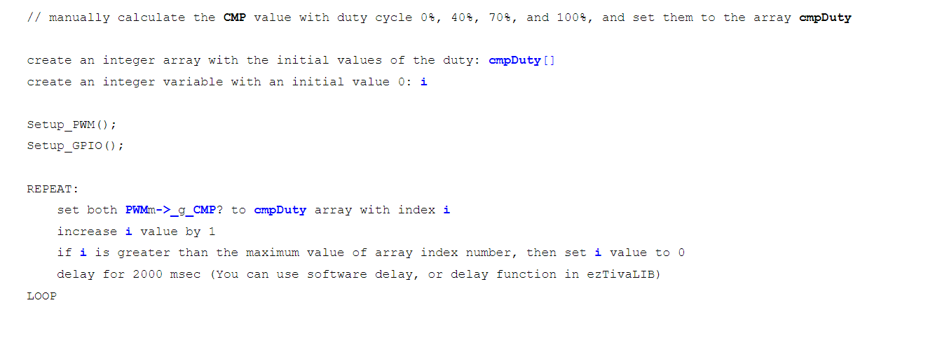 Solved // manually calculate the CMP value with duty cycle | Chegg.com