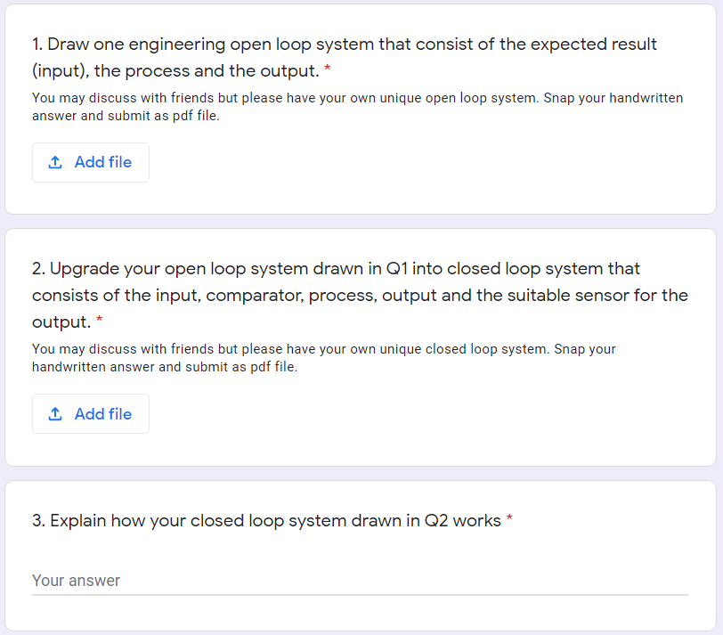 Solved 1. Draw one engineering open loop system that consist | Chegg.com