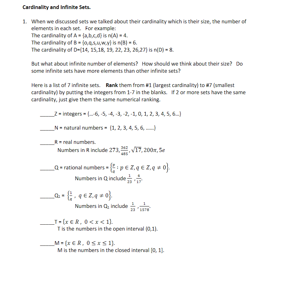 What Is A Infinite Set In Math Definition