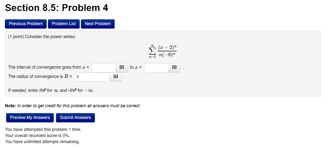 Solved Section 8.5: Problem 4 Previous Problem Problem List | Chegg.com