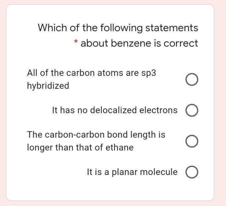 solved-which-of-the-following-statements-about-benzene-is-chegg