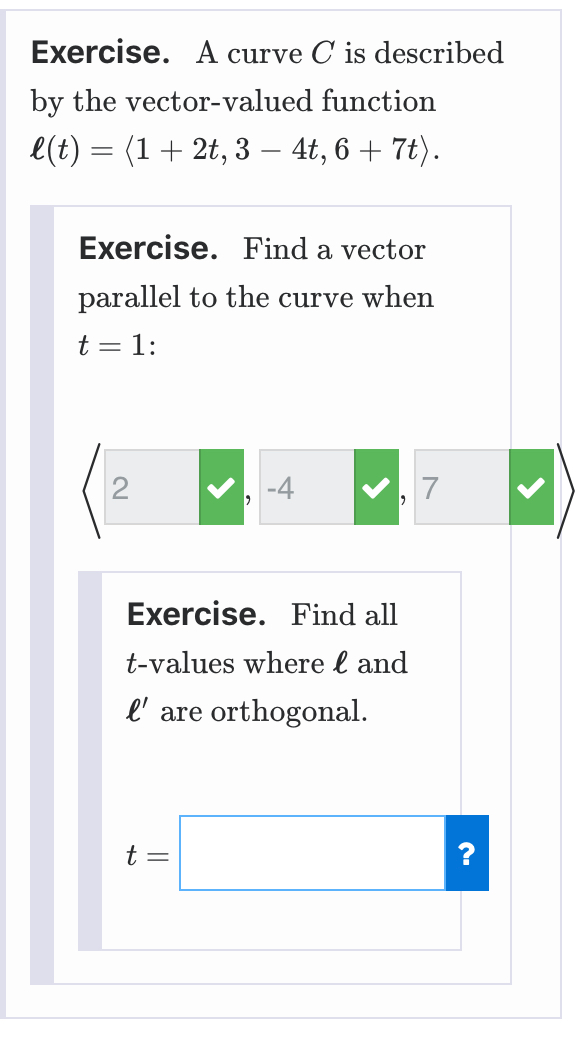 Solved Exercise. A curve C is described by the vector-valued | Chegg.com
