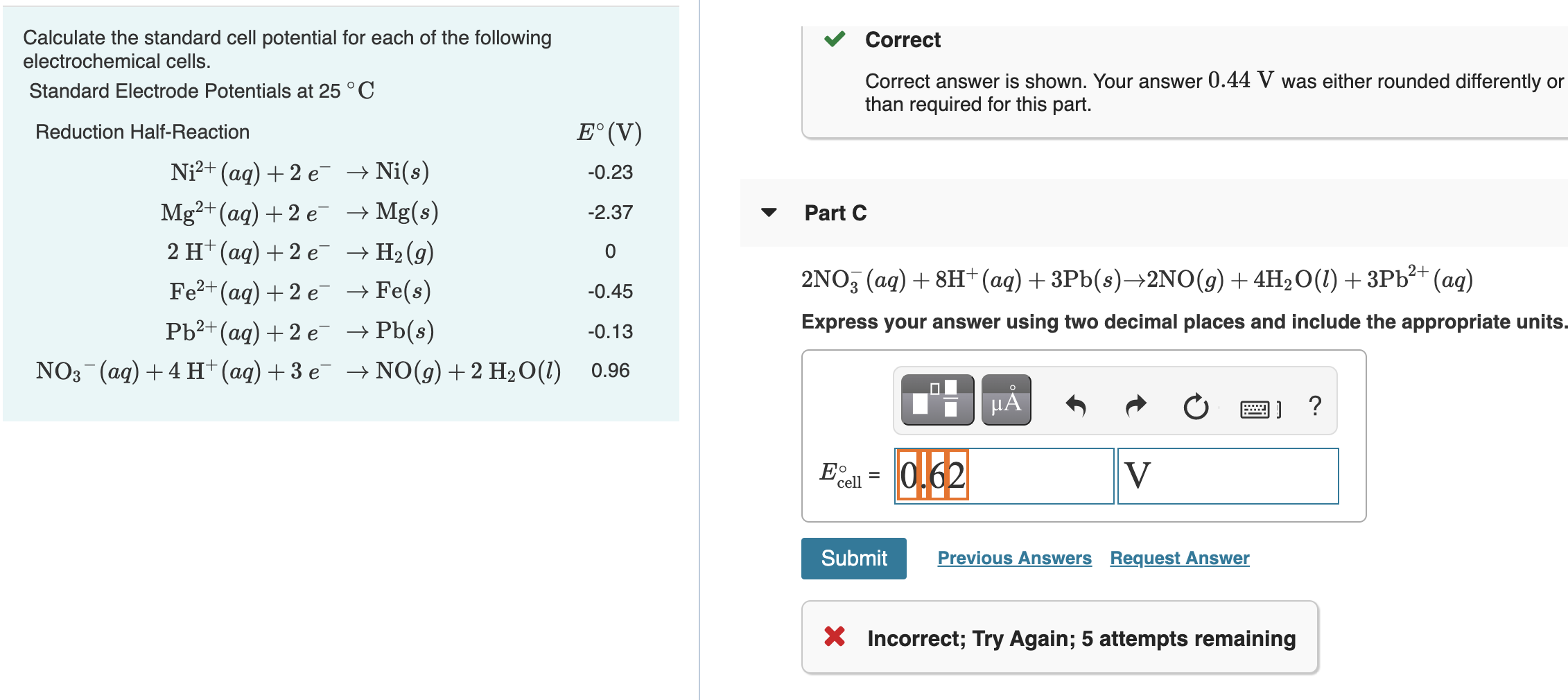 Solved Consider The Voltaic Cell Represented By The | Chegg.com