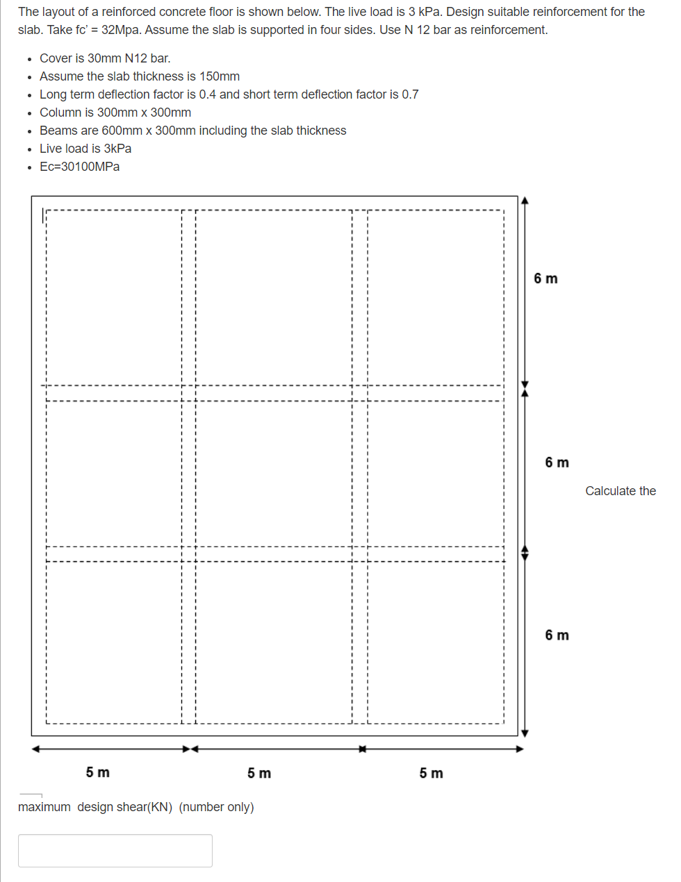 Solved The layout of a reinforced concrete floor is shown | Chegg.com