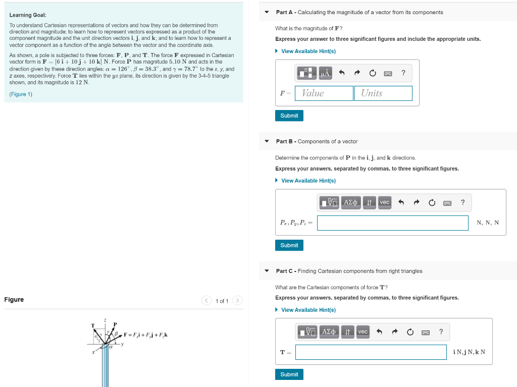 Solved Part A Calculating the magnitude of a vector from its | Chegg.com