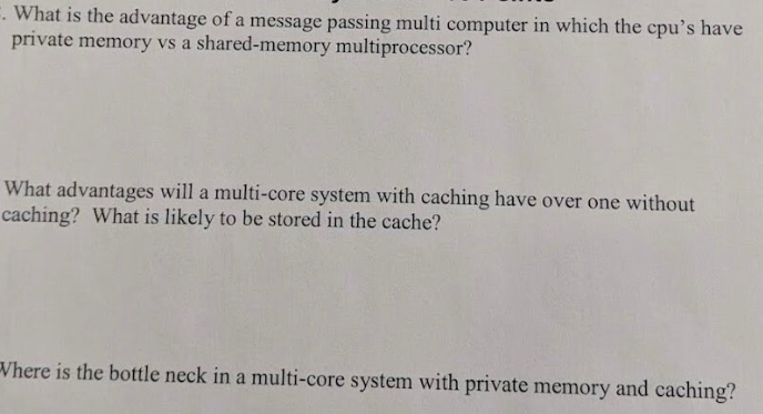 Solved - What is the advantage of a message passing multi | Chegg.com