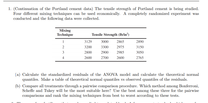 Solved 1 Continuation Of The Portland Cement Data The Chegg Com   Php3Abir6 