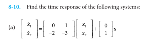 Solved Find the time response of the following systems: (a) | Chegg.com