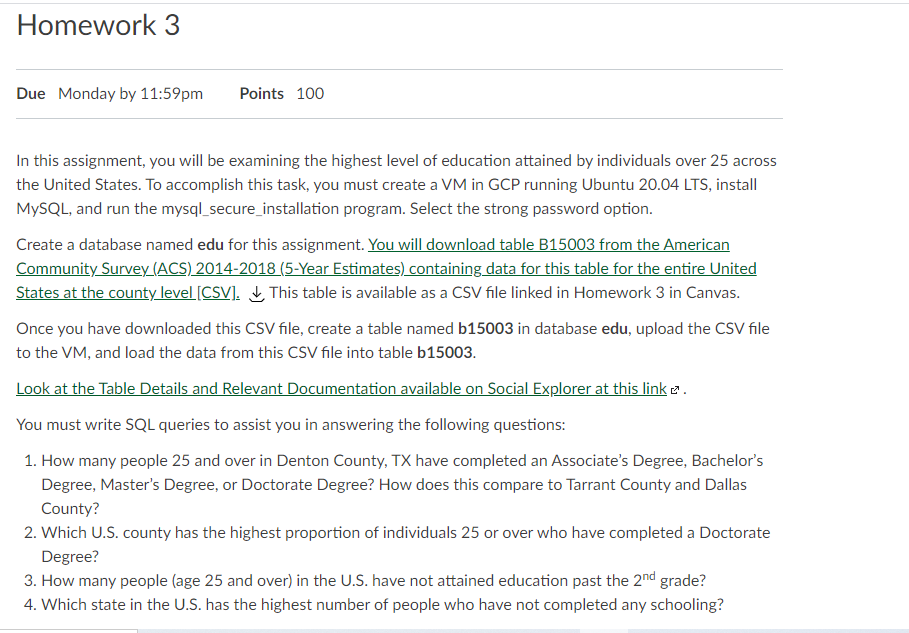 Homework 3 Due Monday by 11:59pm Points 100 In this | Chegg.com