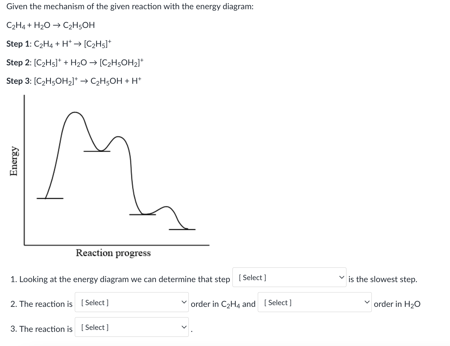 Solved Given the mechanism of the given reaction with the Chegg