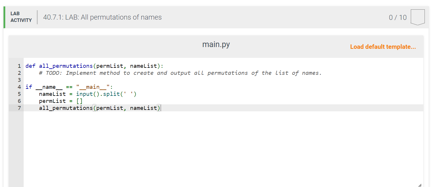 Solved Write a program that lists all ways people can line | Chegg.com