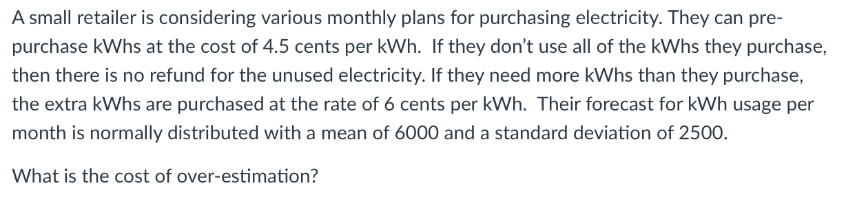 A small retailer is considering various monthly plans | Chegg.com