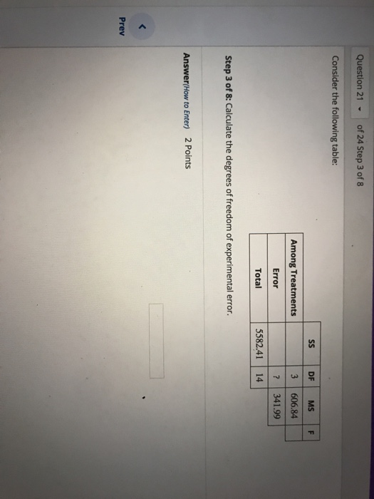 Solved Question 21 of 24 Step 1 of8 Consider the following | Chegg.com