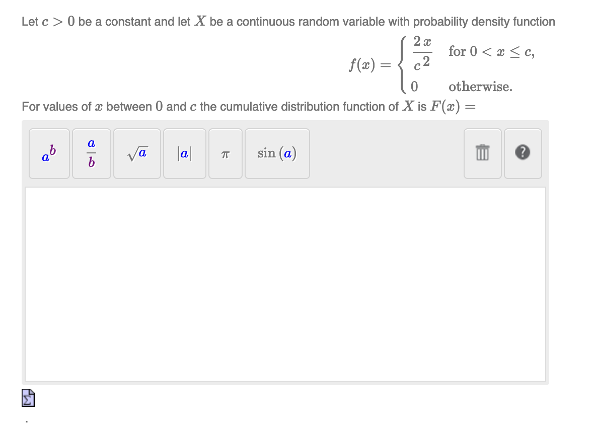 Solved Let c>0 be a constant and let X be a continuous | Chegg.com