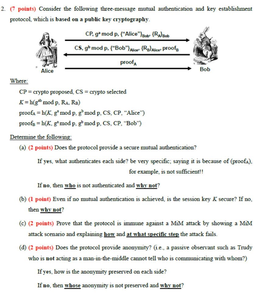 Solved 2. (7 points) Consider the following three-message | Chegg.com
