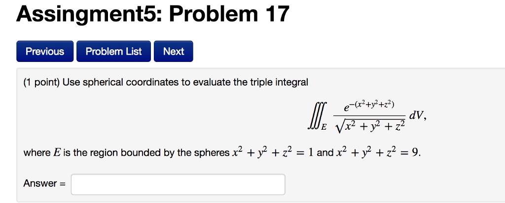 Solved Assingment5: Problem 17 PreviouS Problem List Next (1 | Chegg.com