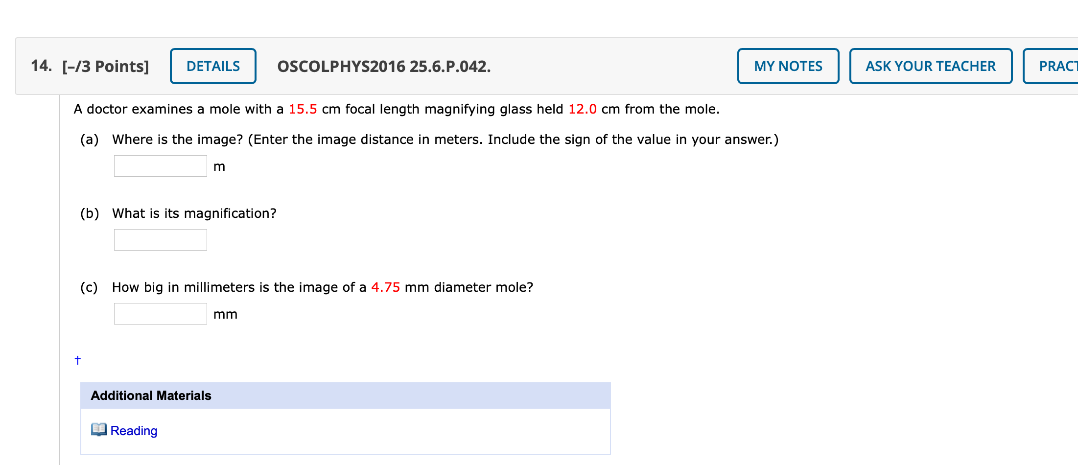 Solved 14 [ 13 Points] Details Oscolphys2016 25 6 P 042 My