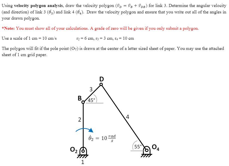 Solved Using velocity polygon analysis, draw the velocity | Chegg.com