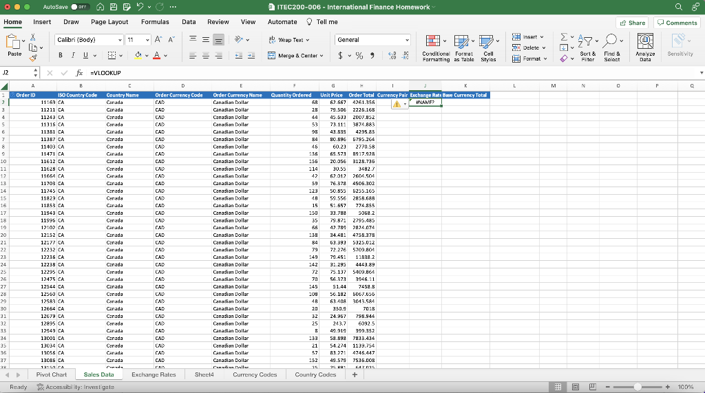 Solved What is the Vlookup formula to find the exchange rate | Chegg.com