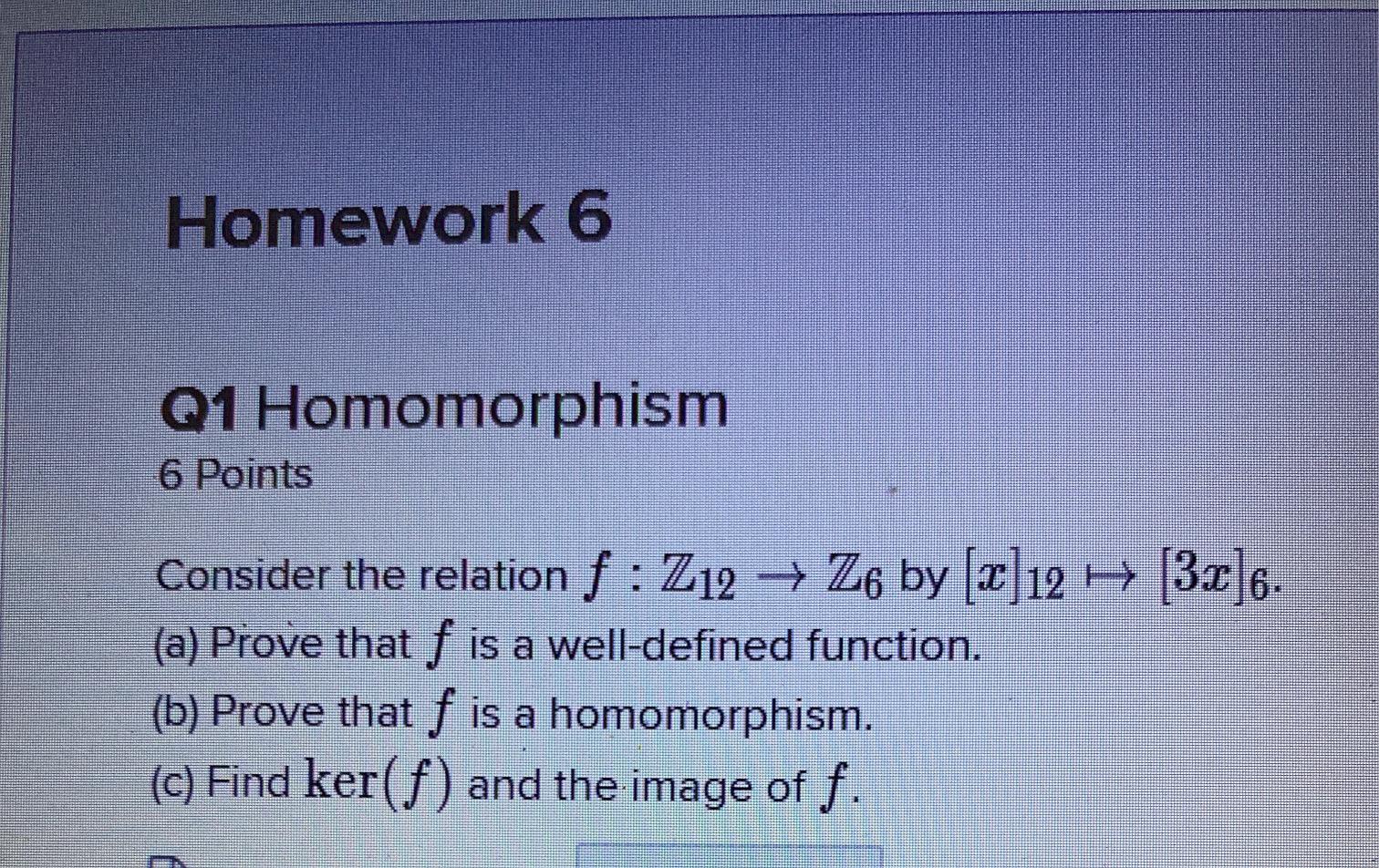 Solved Homework 6 Q1 Homomorphism 6 Points 6. Consider The | Chegg.com