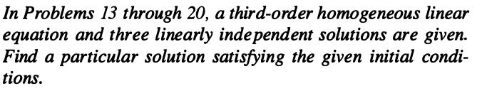 Solved In Problems 13 through 20, a third-order homogeneous | Chegg.com